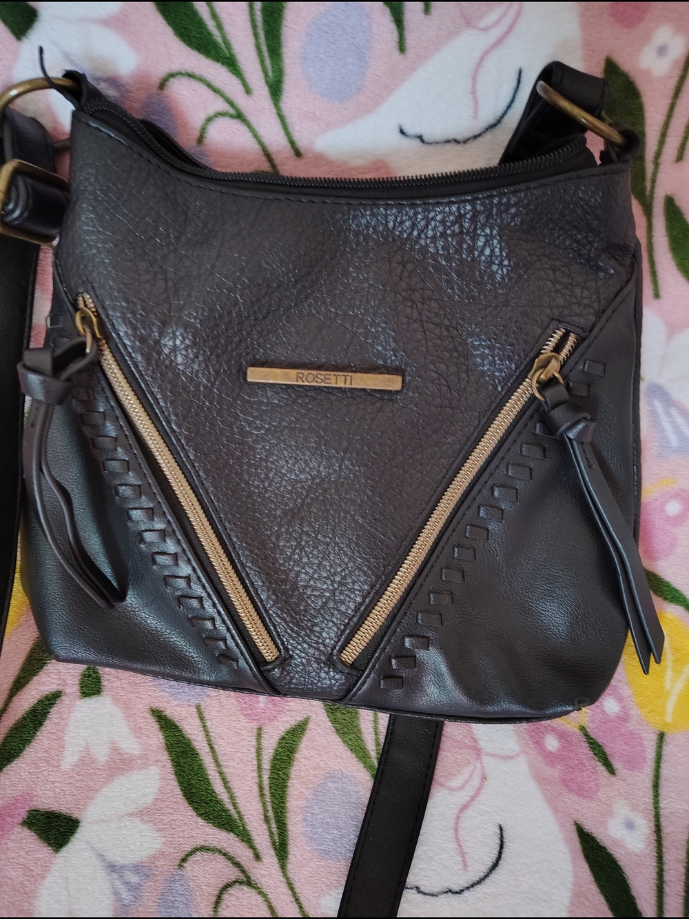 Rosetti Black Crossbody Leather Bag